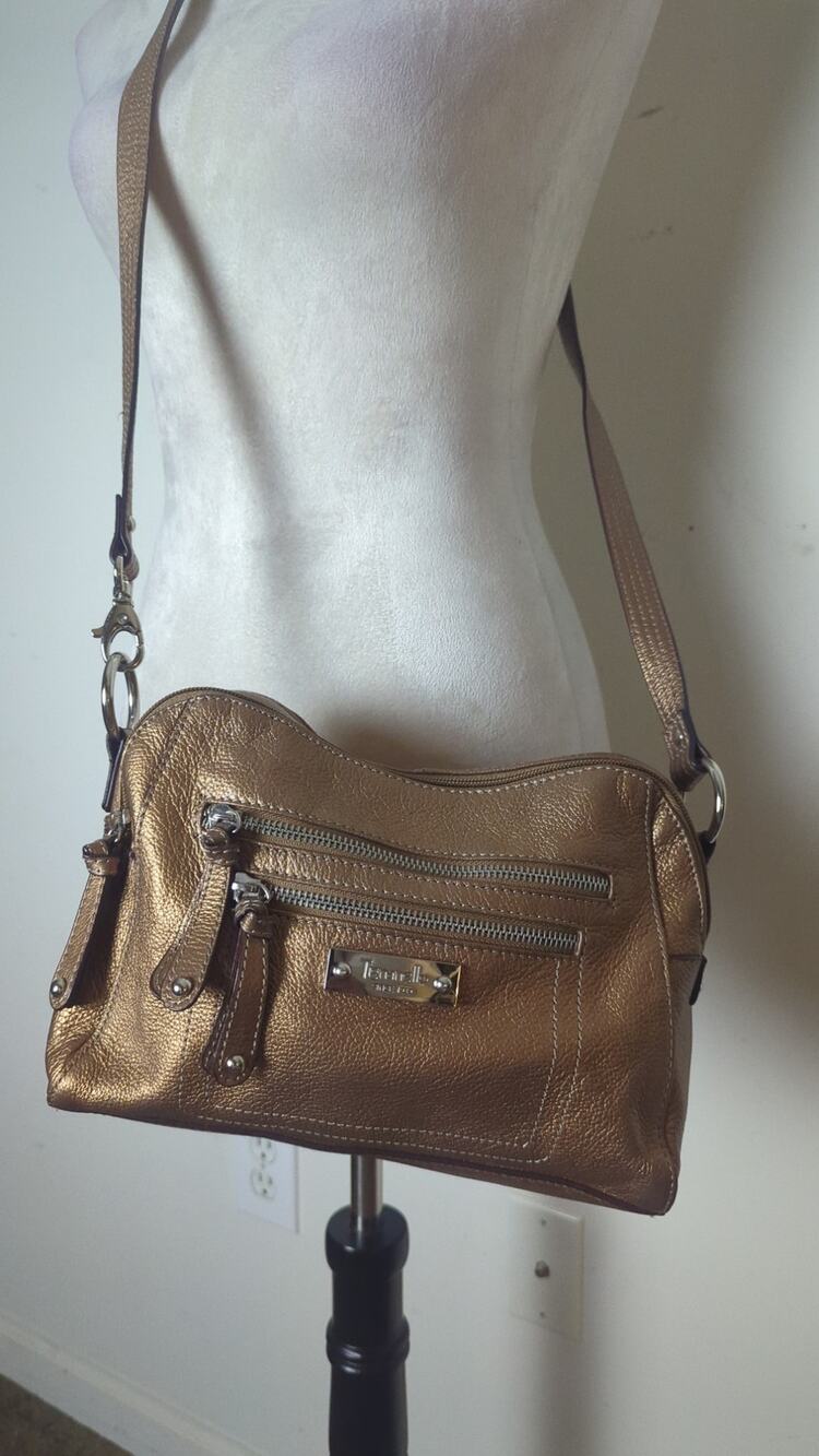 Y2K Vintage Nostalgic Textured Pebbled Leather Copper Crossbody Bag